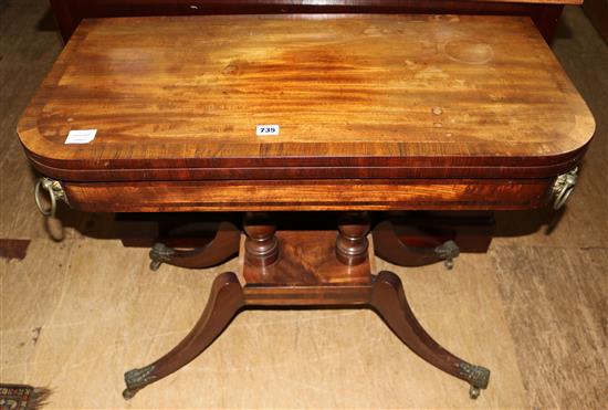 Regency banded rosewood card table